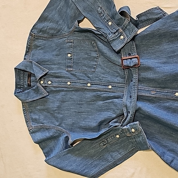 Polo Ralph Lauren Womens Denim JEAN DRESS Western A Line Shirt Dress - Picture 5 of 9